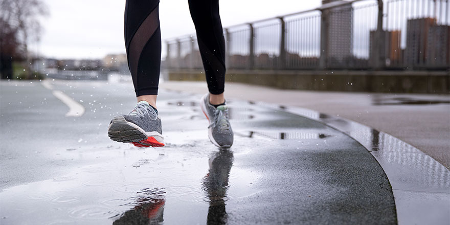 Athlete Working Out in Rain