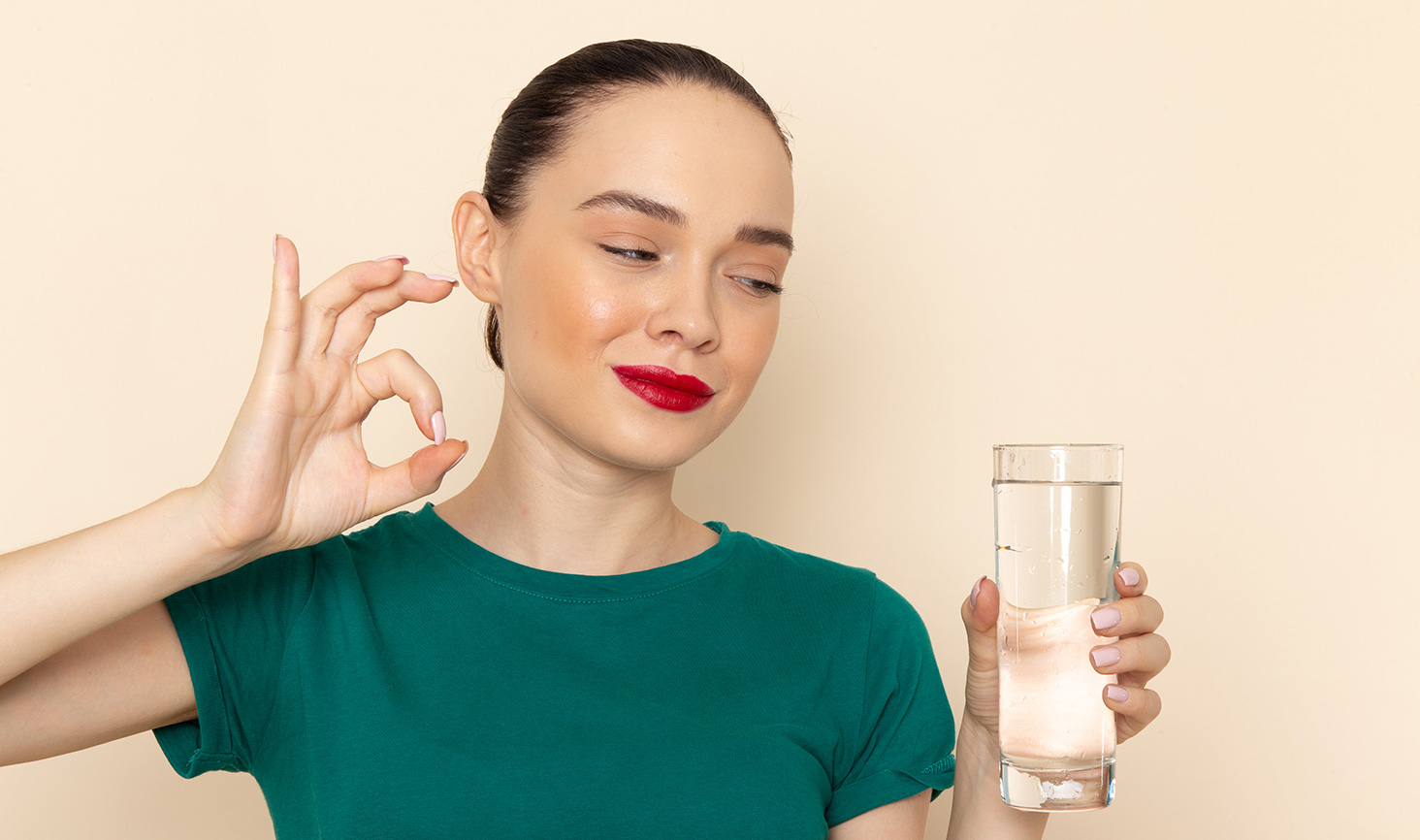 Person Drinking Hydrogen Water for Improved Skin