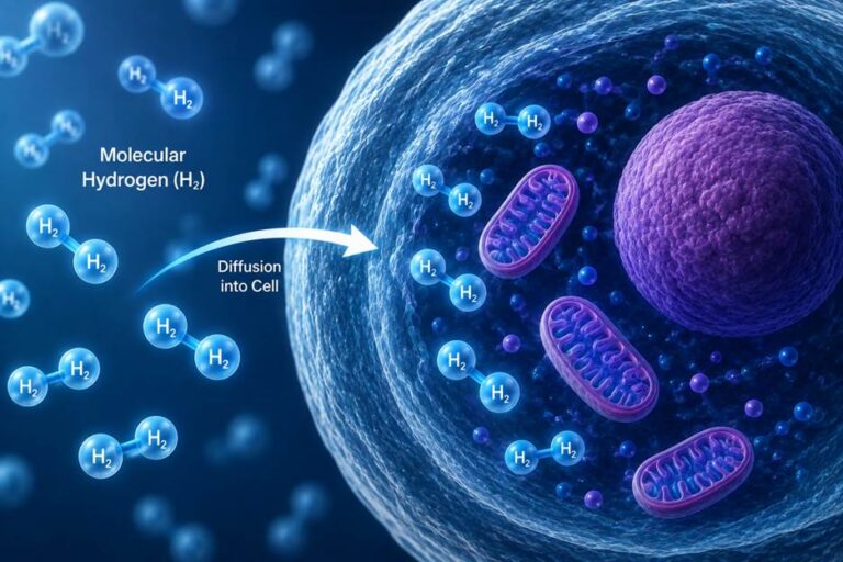 Molecular Hydrogen H₂ Diffusing into Cells
