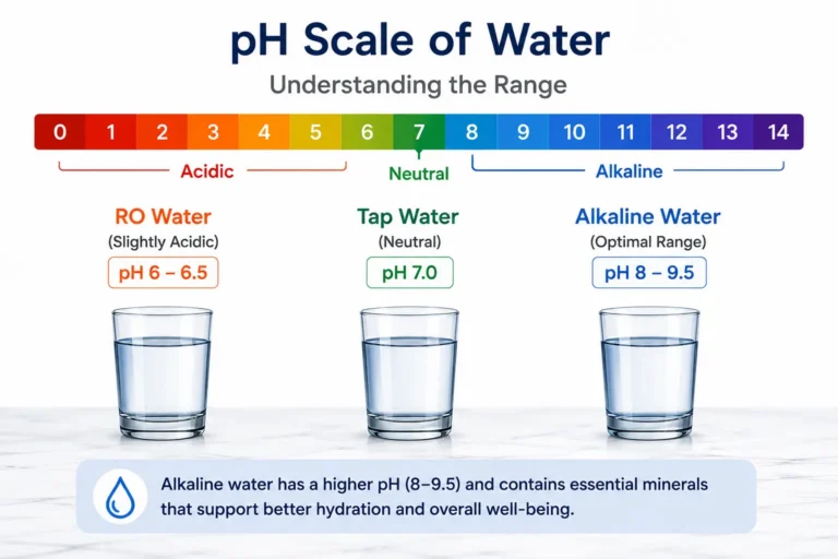 ph Scale Comparing RO Water, Tap Water, and Alkaline Water Ranges